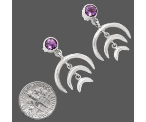 African Amethyst Earrings EXE01289 E-1249, 6x6 mm