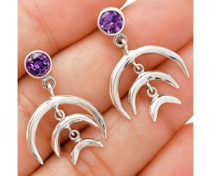 African Amethyst Earrings EXE01290 E-1249, 6x6 mm