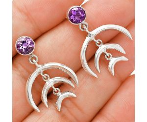 African Amethyst Earrings EXE01291 E-1249, 6x6 mm