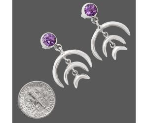 African Amethyst Earrings EXE01291 E-1249, 6x6 mm