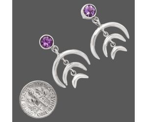 African Amethyst Earrings EXE01292 E-1249, 6x6 mm