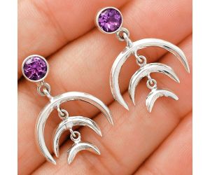 African Amethyst Earrings EXE01293 E-1249, 6x6 mm