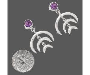 African Amethyst Earrings EXE01293 E-1249, 6x6 mm