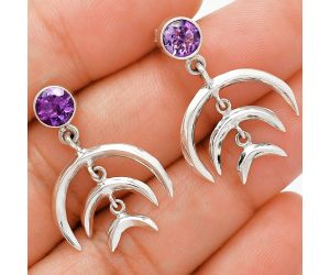 African Amethyst Earrings EXE01294 E-1249, 6x6 mm