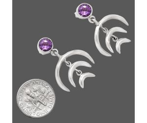 African Amethyst Earrings EXE01294 E-1249, 6x6 mm