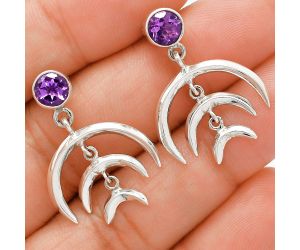 African Amethyst Earrings EXE01295 E-1249, 6x6 mm