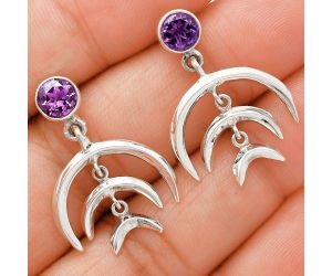 African Amethyst Earrings EXE01296 E-1249, 6x6 mm