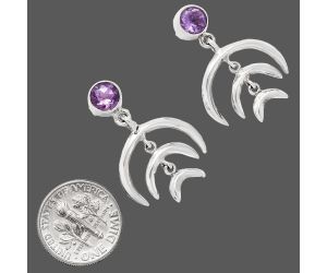 African Amethyst Earrings EXE01296 E-1249, 6x6 mm