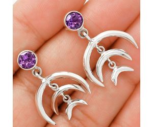 African Amethyst Earrings EXE01297 E-1249, 6x6 mm