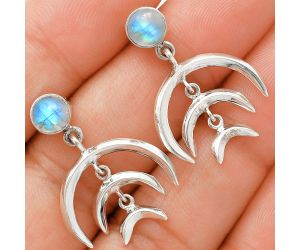 Rainbow Moonstone Earrings EXE01312 E-1249, 6x6 mm