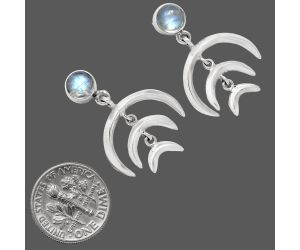 Rainbow Moonstone Earrings EXE01312 E-1249, 6x6 mm