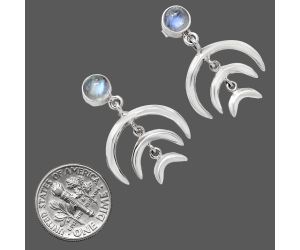 Rainbow Moonstone Earrings EXE01313 E-1249, 6x6 mm