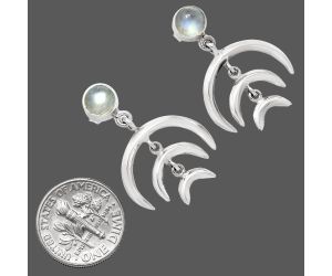 Rainbow Moonstone Earrings EXE01314 E-1249, 6x6 mm