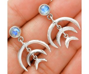 Rainbow Moonstone Earrings EXE01315 E-1249, 6x6 mm