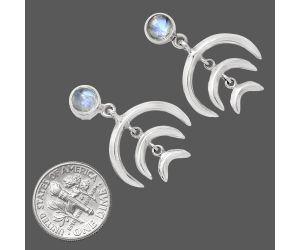 Rainbow Moonstone Earrings EXE01315 E-1249, 6x6 mm