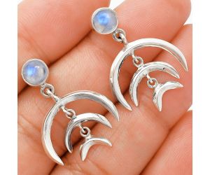 Rainbow Moonstone Earrings EXE01316 E-1249, 6x6 mm