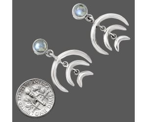 Rainbow Moonstone Earrings EXE01316 E-1249, 6x6 mm