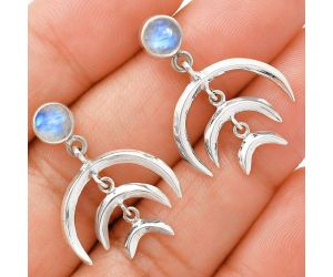 Rainbow Moonstone Earrings EXE01317 E-1249, 6x6 mm