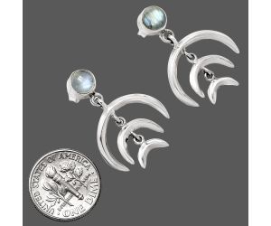 Rainbow Moonstone Earrings EXE01319 E-1249, 6x6 mm