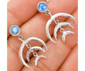 Rainbow Moonstone Earrings EXE01323 E-1249, 6x6 mm