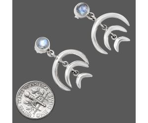 Rainbow Moonstone Earrings EXE01323 E-1249, 6x6 mm