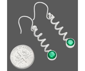 Green Onyx Earrings EXE01462 E-1047, 6x6 mm