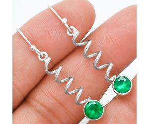 Green Onyx Earrings EXE01463 E-1047, 6x6 mm