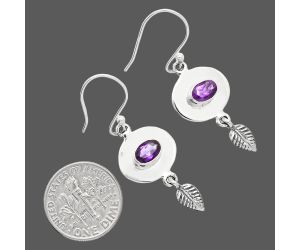 African Amethyst Earrings EXE01580 E-1230, 4x6 mm