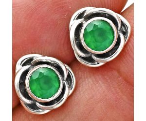 Green Onyx Stud Earrings EXE01619 E-1248, 5x5 mm