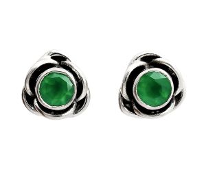 Green Onyx Stud Earrings EXE01619 E-1248, 5x5 mm