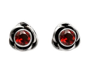 Hessonite Garnet Stud Earrings EXE01632 E-1248, 5x5 mm