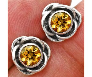 Citrine Stud Earrings EXE01650 E-1248, 5x5 mm