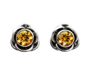 Citrine Stud Earrings EXE01650 E-1248, 5x5 mm