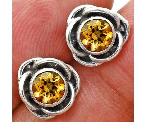 Citrine Stud Earrings EXE01651 E-1248, 5x5 mm