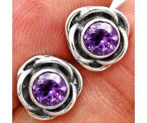 Amethyst Stud Earrings EXE01667 E-1248, 5x5 mm