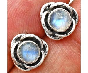 Rainbow Moonstone Stud Earrings EXE01678 E-1248, 5x5 mm