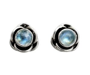 Rainbow Moonstone Stud Earrings EXE01679 E-1248, 5x5 mm