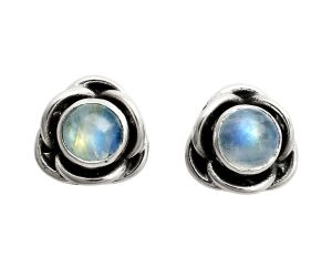 Rainbow Moonstone Stud Earrings EXE01681 E-1248, 5x5 mm