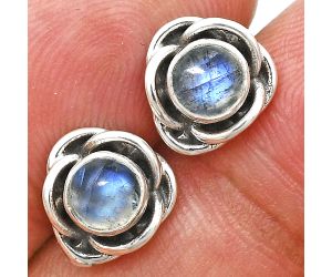 Rainbow Moonstone Stud Earrings EXE01682 E-1248, 5x5 mm