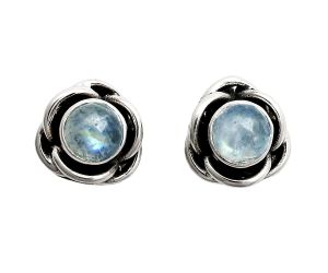 Rainbow Moonstone Stud Earrings EXE01683 E-1248, 5x5 mm