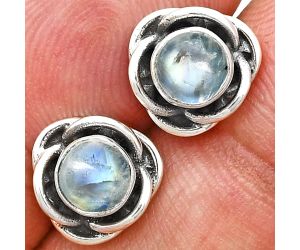 Rainbow Moonstone Stud Earrings EXE01684 E-1248, 5x5 mm