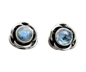 Rainbow Moonstone Stud Earrings EXE01684 E-1248, 5x5 mm