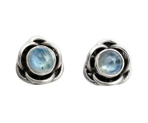 Rainbow Moonstone Stud Earrings EXE01688 E-1248, 5x5 mm