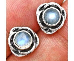 Rainbow Moonstone Stud Earrings EXE01689 E-1248, 5x5 mm