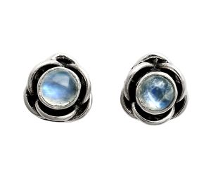 Rainbow Moonstone Stud Earrings EXE01689 E-1248, 5x5 mm