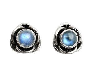 Rainbow Moonstone Stud Earrings EXE01691 E-1248, 5x5 mm