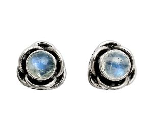 Rainbow Moonstone Stud Earrings EXE01692 E-1248, 5x5 mm