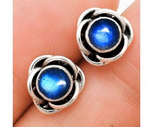 Blue Fire Labradorite Stud Earrings EXE01694 E-1248, 5x5 mm