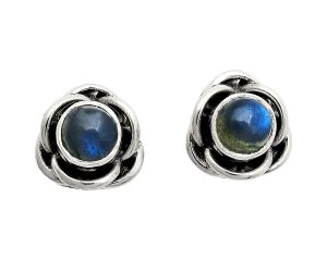 Blue Fire Labradorite Stud Earrings EXE01703 E-1248, 5x5 mm