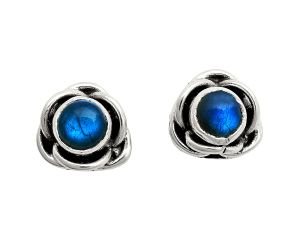 Blue Fire Labradorite Stud Earrings EXE01704 E-1248, 5x5 mm